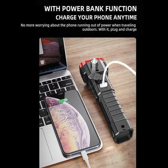 (8 in 1) - Portable Rechargeable Torch (LED Flashlight)