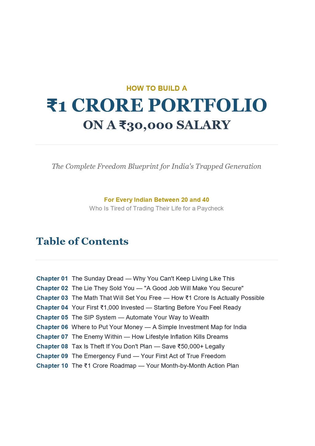 Build a ₹1 Crore Portfolio on a ₹30,000 Salary
