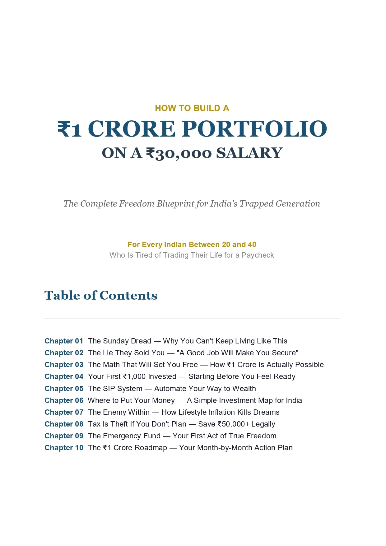 Build a ₹1 Crore Portfolio on a ₹30,000 Salary
